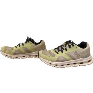 On Running Cloudrunner Women's Shoes White/Green Size 7.5 Athletic Sneakers